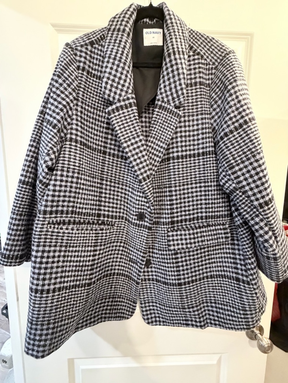 Old Navy Black and White Houndstooth Blazer Jacket